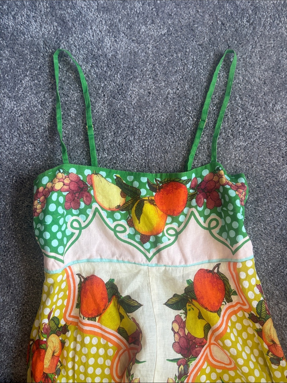 Alemais Lemonis Midi Sun Dress Tropical Print Fruit Orange Lemon Citrus US 8 - Picture 5 of 6